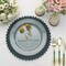 MATTE TEAL 6 Matte 13" Sunflower Design Plastic Dinner CHARGER PLATES